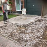 Concrete to Gravel Drive Before